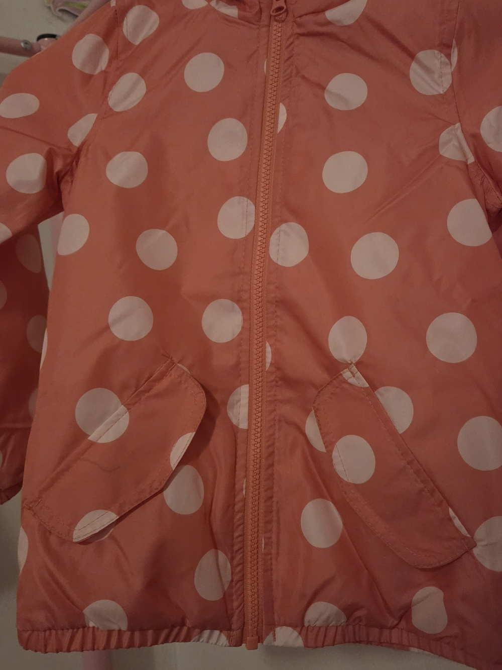 Carter's Coral Pink Polka Dot Raincoat